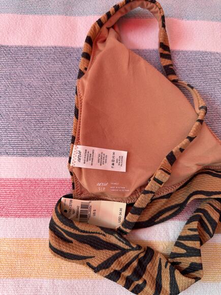 NWT, Women, Aerie, Tiger Striped, Bikini Top, Sz Small - Picture 5 of 6